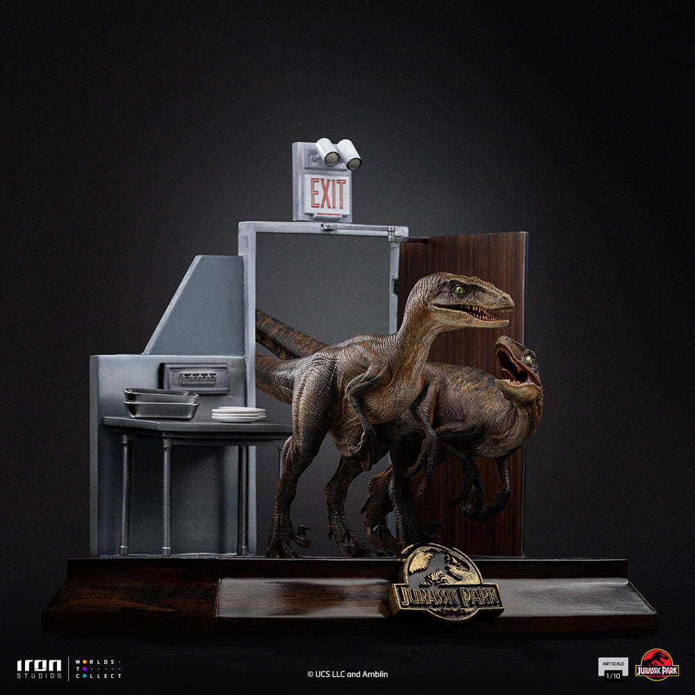 Pre-Order - Statue Raptors at the Kitchen's Door - Jurassic Park - Art Scale 1/10 - Iron Studios