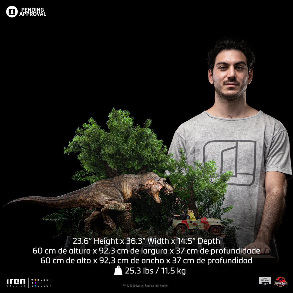 Pre-Order - Statue T-Rex Chase - Jurassic Park - Demi Art Scale 1/20 - Iron Studios