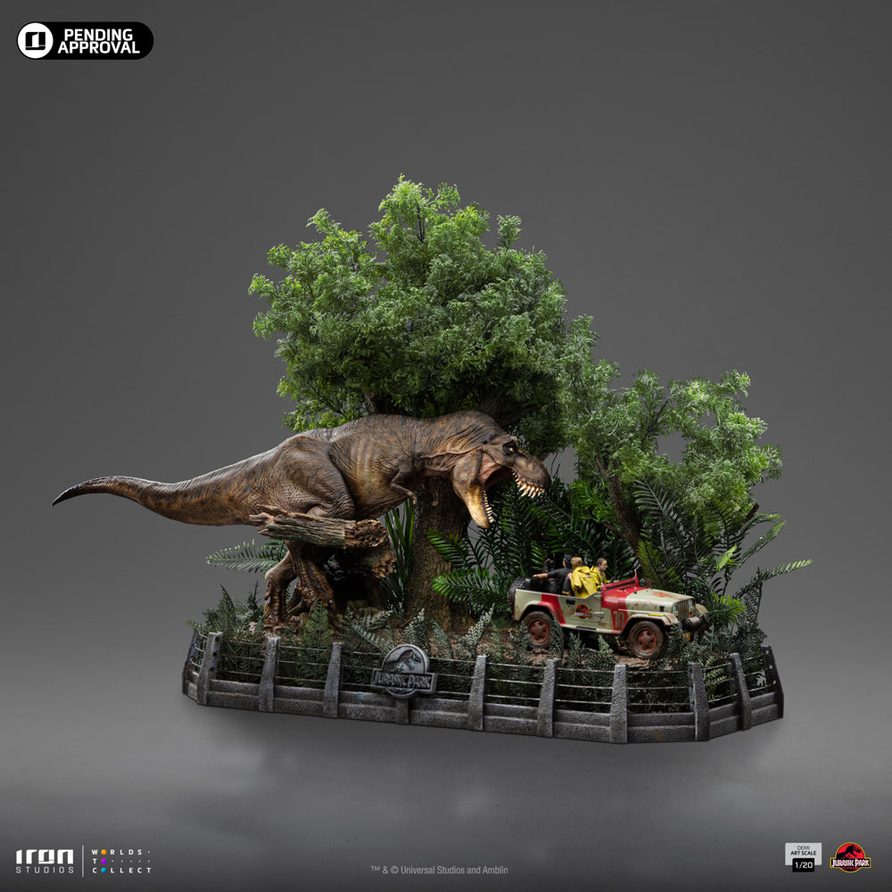 Pre-Order - Statue T-Rex Chase - Jurassic Park - Demi Art Scale 1/20 - Iron Studios