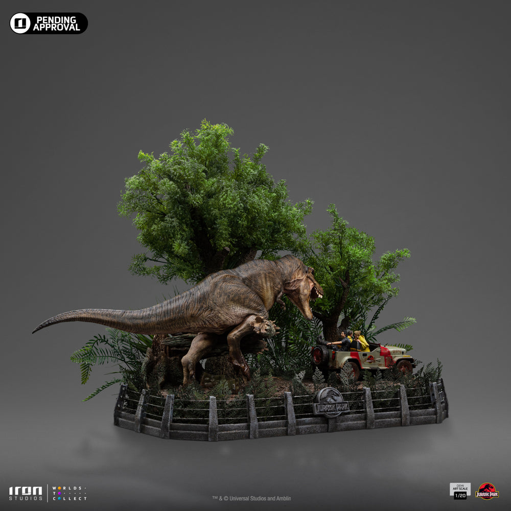 Pre-Order - Statue T-Rex Chase - Jurassic Park - Demi Art Scale 1/20 - Iron Studios