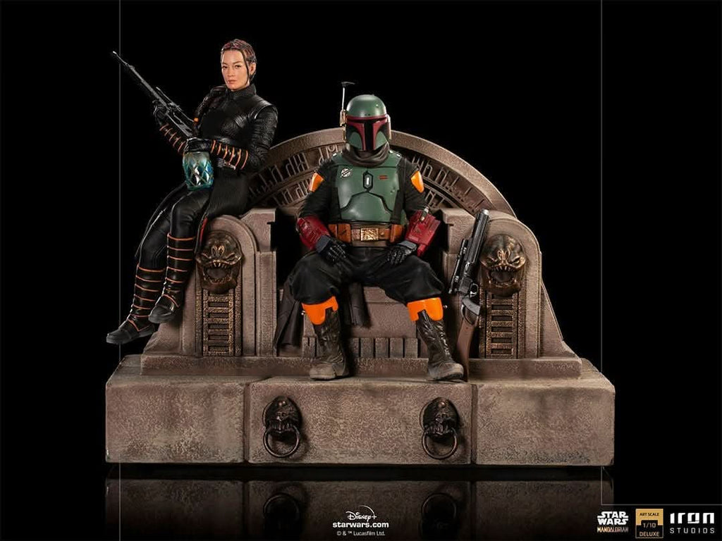 Boba Fett and Fennec Shand on Throne Deluxe - Star Wars: The Mandalorian - Art Scale 1/10 - Iron Studios