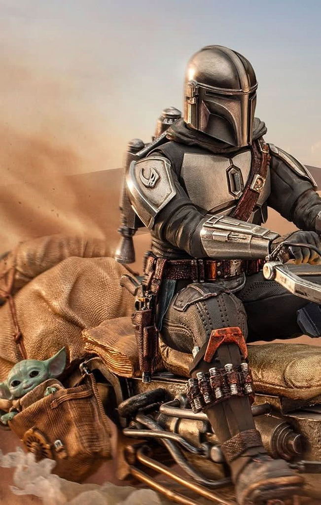 Statue The Mandalorian on Speederbike - Star Wars: The Mandalorian - Art Scale 1/10 - Iron Studios