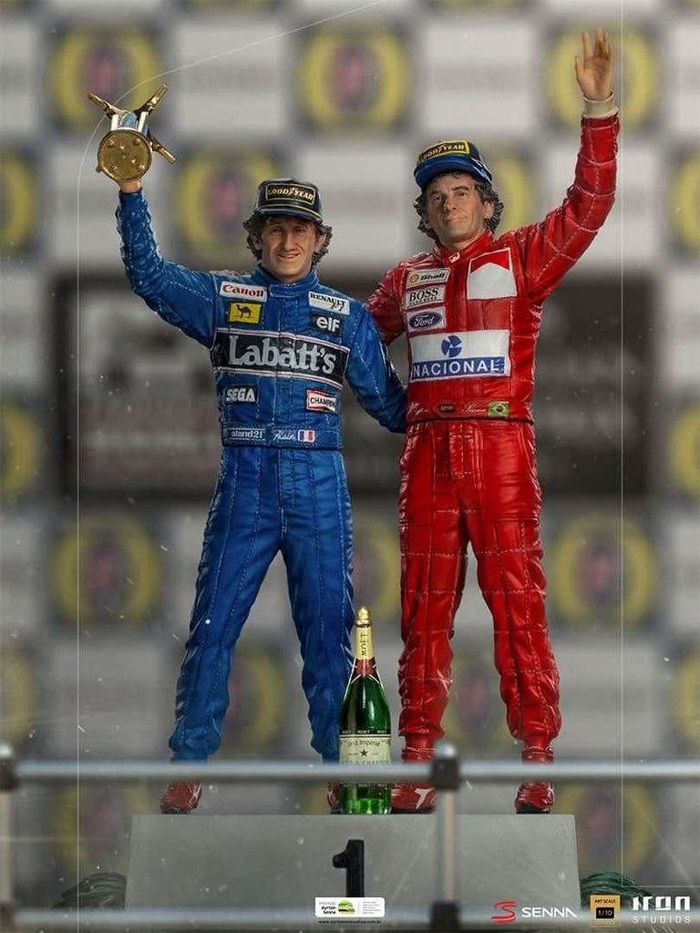 Ayrton Senna and Alain Prost Deluxe Signed by Alain Prost Version - The Last Podium - Art Scale 1/10 - Iron Studios
